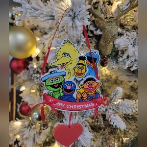 Vintage Sesame Street Christmas Ornament Big Bird Cookie Monster Bert Ernie1990